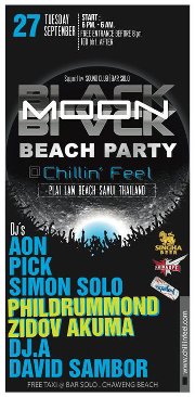 Black Moon Beach Party at Chillin’ Feel Day Bar Samui