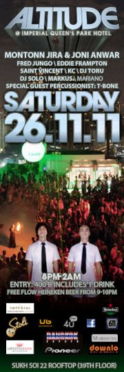 The Biggest Rooftop Party Altitude 26 Nov at Imperial Queen Bangkok