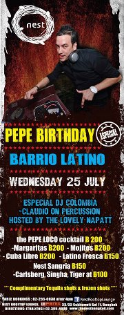 Barrio Latino Especial 25 July Nest Rooftop Bangkok Thailand